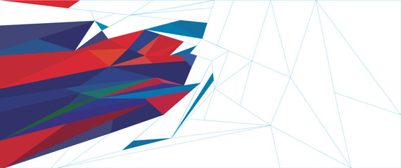 Fototapeta premium Red, Blue and White Fractal Background