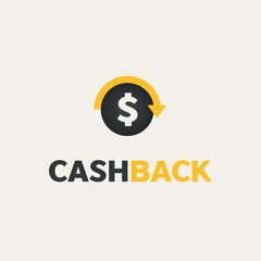 Cashback banner. Vector illustration of money. Yellow arrow