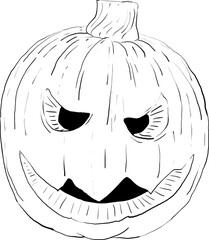 pumpkin on holiday theme hand drawn vector 1
