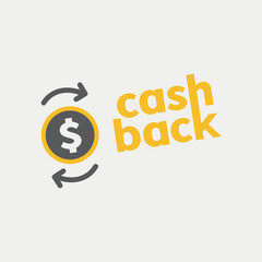 Cashback yellow. Vector illustration of money
