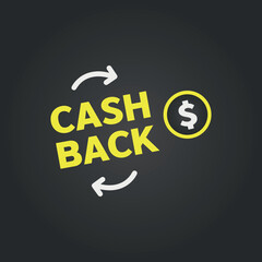 Cashback. Illustration of money. Arrows. Vector