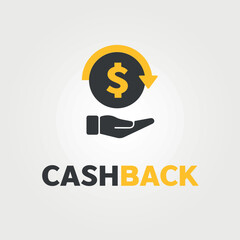 Cashback. Vector illustration of money in hand.