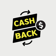Cashback. Vector illustration of money. Arrows