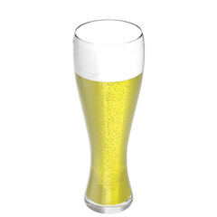 3D rendering illustration of a beer glass
