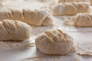 Dough preparing bread handmade - 532047859