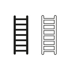 Wooden stairs icon. Wood texture. Vector background. Vector illustration. Stock image. 