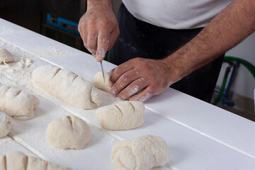 Dough preparing bread handmade - 532047895