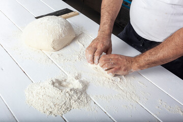 Dough preparing bread handmade