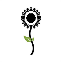 Vector logo design abstract floral illustration with square elements.