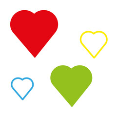 colorful hearts. Card for decoration design. Vector illustration. Stock image.