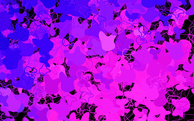 Fototapeta premium Dark Purple, Pink vector pattern with random forms.