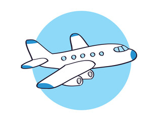 Passenger airplane cartoon vector illustration