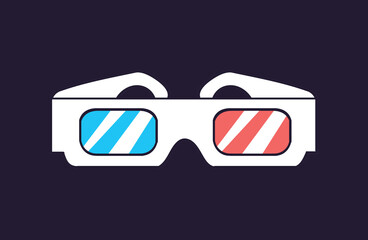 3d cinema paper glasses vector illustration