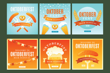 gradient oktoberfest banner collection vector design illustration