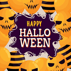happy halloween lettering