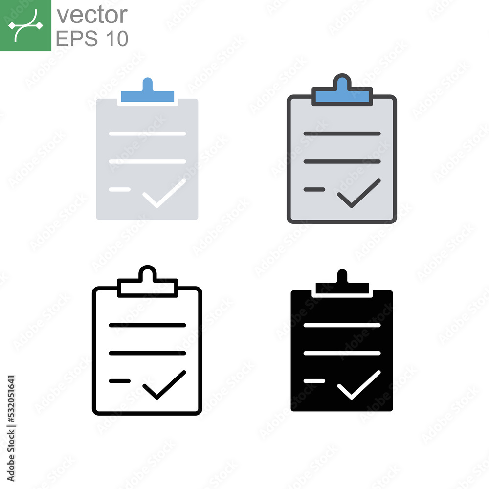 Aufkleber report text file with checklist sign for checkup, approve document. license or contract documents. a