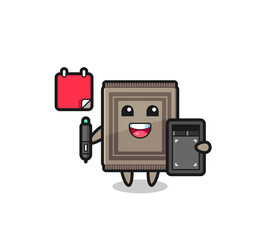 Illustration of carpet mascot as a graphic designer