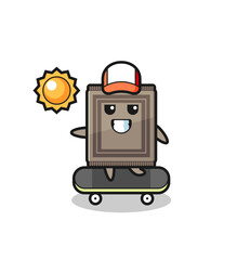 carpet character illustration ride a skateboard