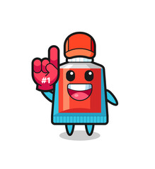 toothpaste illustration cartoon with number 1 fans glove