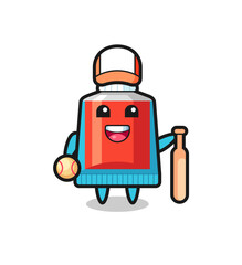Obraz na płótnie Canvas Cartoon character of toothpaste as a baseball player