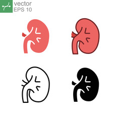 Urology organ. Human internal body organ for medical care. Nephrology. Single Human kidneys simple element mobile and web. Kidney icon. Vector illustration. Design on white background. EPS10