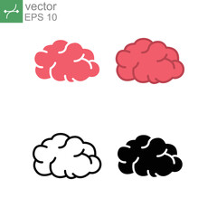Brain inside view. line sign for mobile app, websites. Brain, mind or intelligence. Human internal organ, inner body part. Brain icon. Vector illustration. Design on white background. EPS10