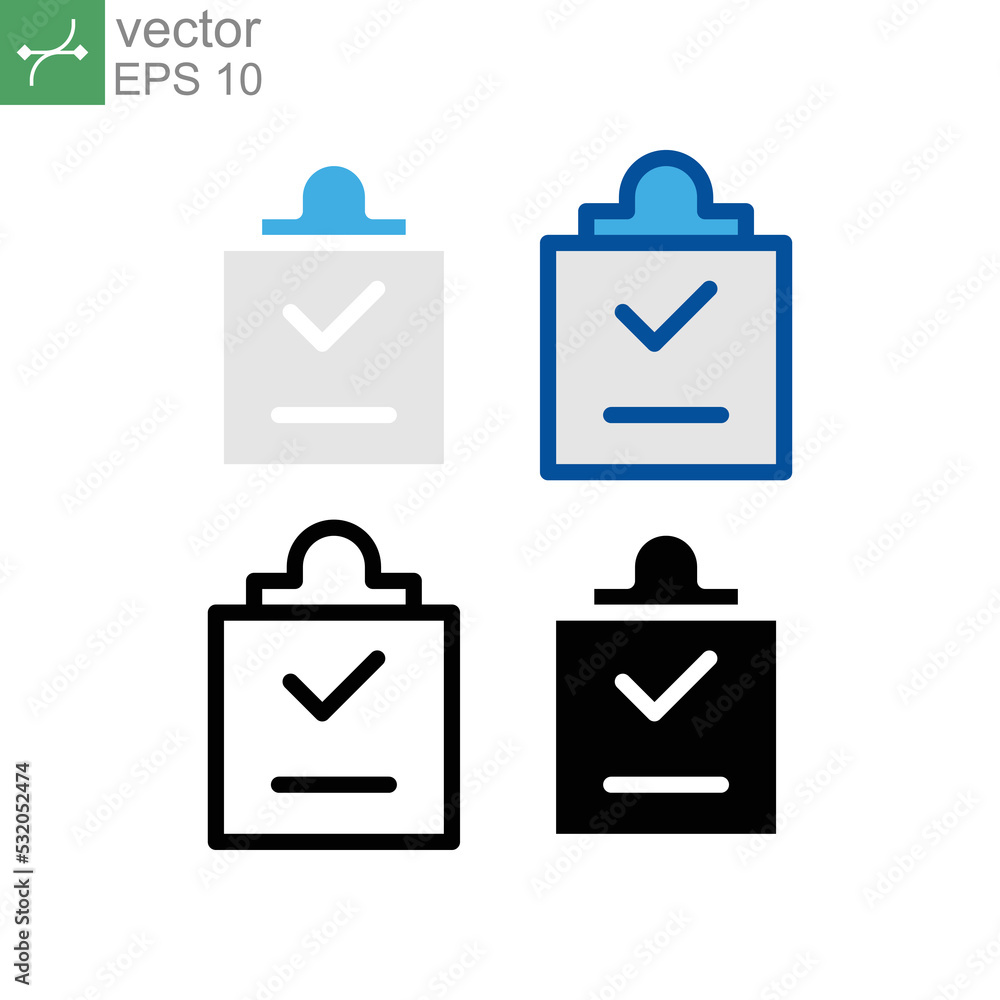 Aufkleber clipboard note with check mark. report paper with checklist sign for business or account activity in