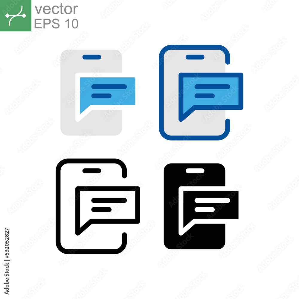Poster writing message in mobile phone or cell phone. bubble text in smartphone for web site design, logo, 