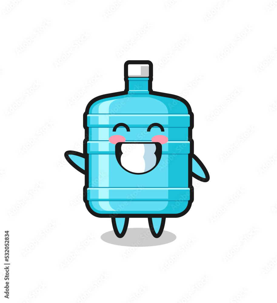 Canvas Prints gallon water bottle cartoon character doing wave hand gesture