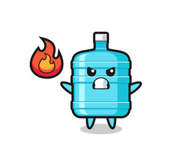 gallon water bottle character cartoon with angry gesture