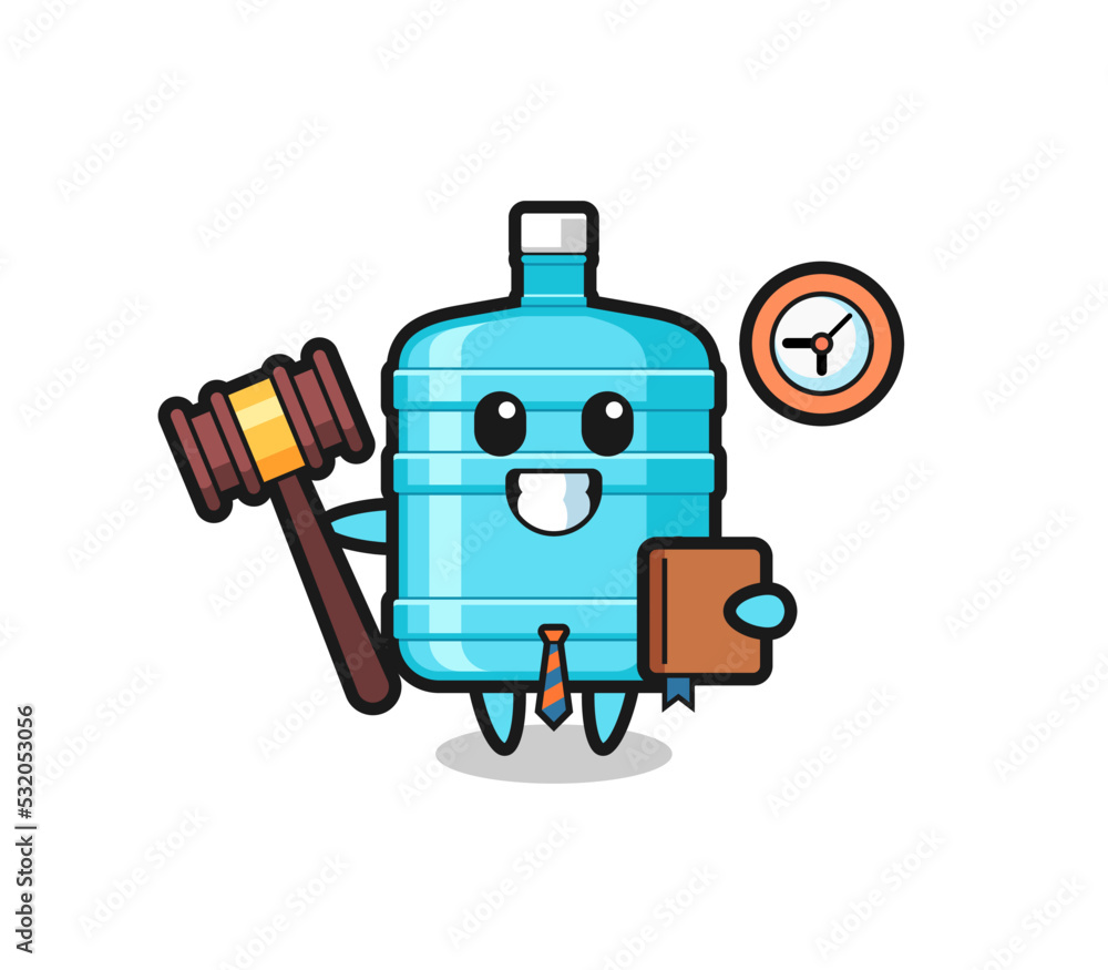 Canvas Prints mascot cartoon of gallon water bottle as a judge