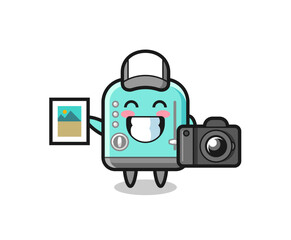 Character Illustration of toaster as a photographer