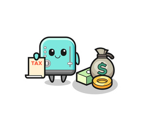 Character cartoon of toaster as a accountant