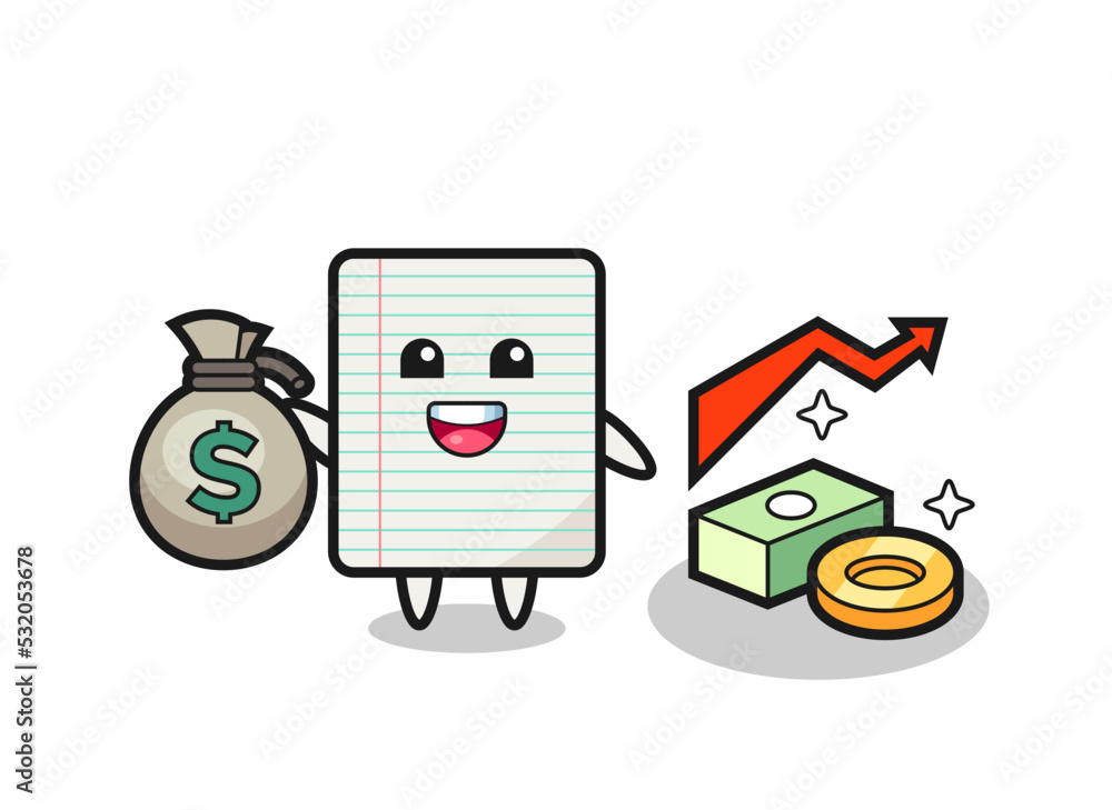 Wall mural paper illustration cartoon holding money sack