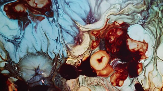 Abstract Paint Ink Spread like Explotion on Milky Surface