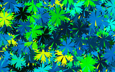 Dark Blue, Green vector natural pattern with flowers.