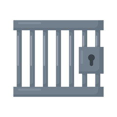 Vector graphic of prison or jail. Iron bars illustration with flat design style. Suitable for content design assets