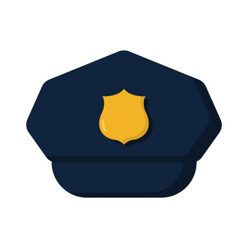 Vector graphic of police hat. Cops hat illustration with flat design style. Suitable for content design assets