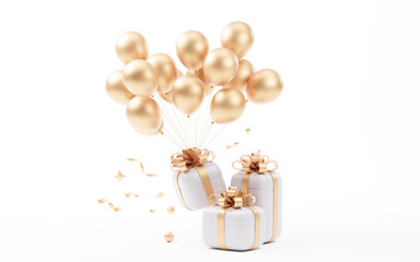 Cartoon gift box, festival elements, 3d rendering.