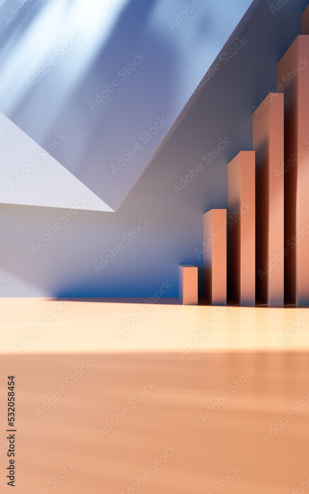 Aufkleber empty building structure with geometric structure, 3d rendering.