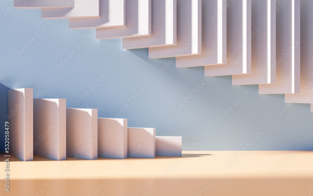 Aufkleber empty building structure with geometric structure, 3d rendering.