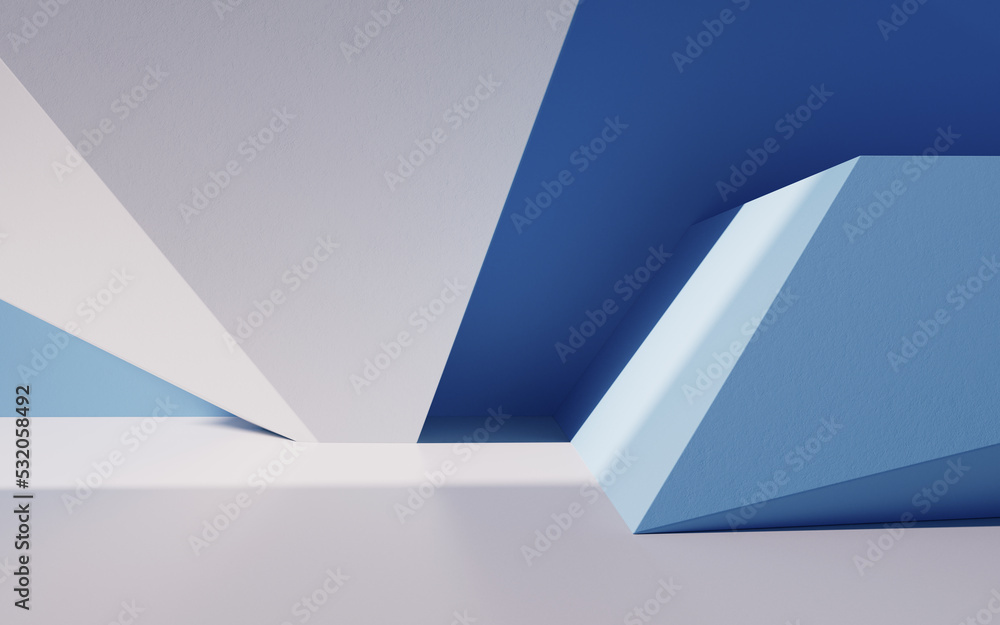 Aufkleber empty building structure with geometric structure, 3d rendering.