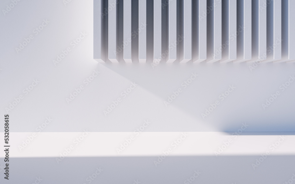 Poster empty building structure with geometric structure, 3d rendering.
