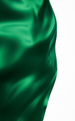 Flowing green cloth background, 3d rendering.