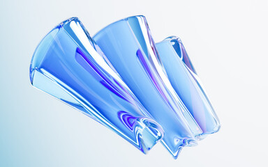 Fototapeta na wymiar Transparent glass with gradient colors, 3d rendering.