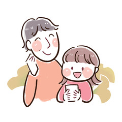 かわいい　おばあちゃんと女の子