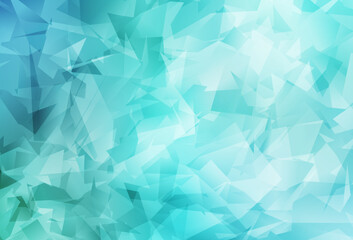 Light Green vector shining triangular background.