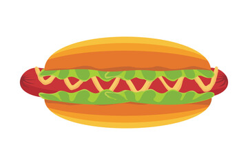 Sandwich vector. Cheese burger. Fast food. Illustration of delicious food in a fast food restaurant