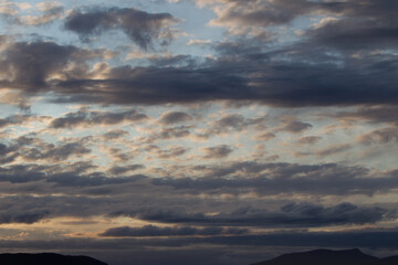 Anacortes cloudy sunset sky panorama