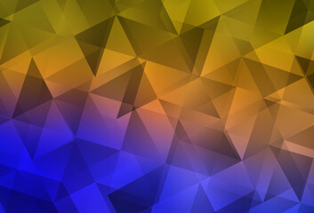 Light Blue, Yellow vector polygon abstract backdrop.